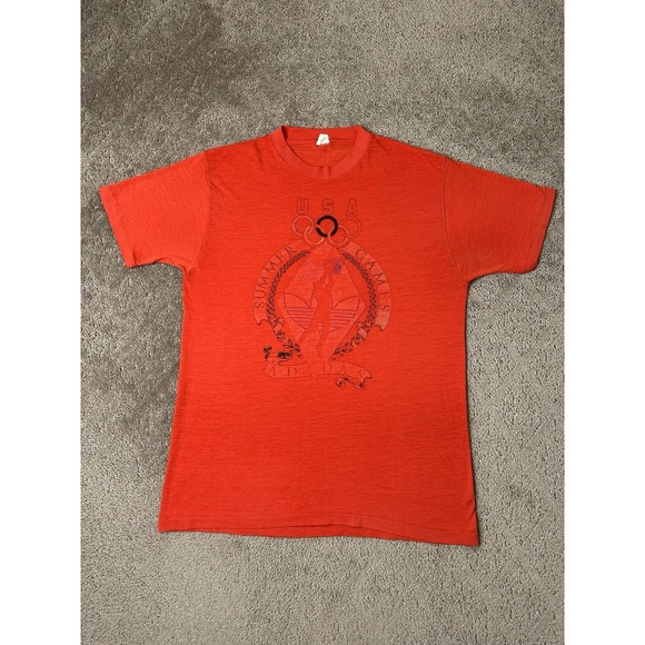 Vintage Mens Tshirt 1988 Adidas USA Olympics Games Trefoil Made In USA Size M